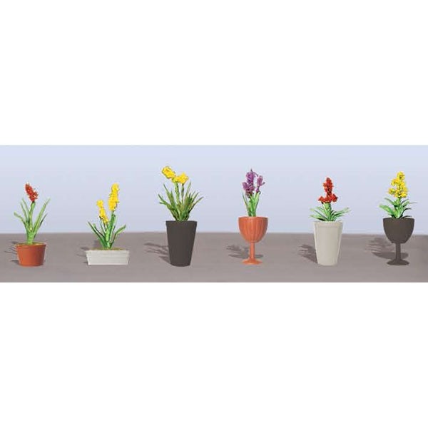 JTT Scenery Products 95568 O 1-1/2" Assorted Potted Flower Plants #2 (Pack of 6)