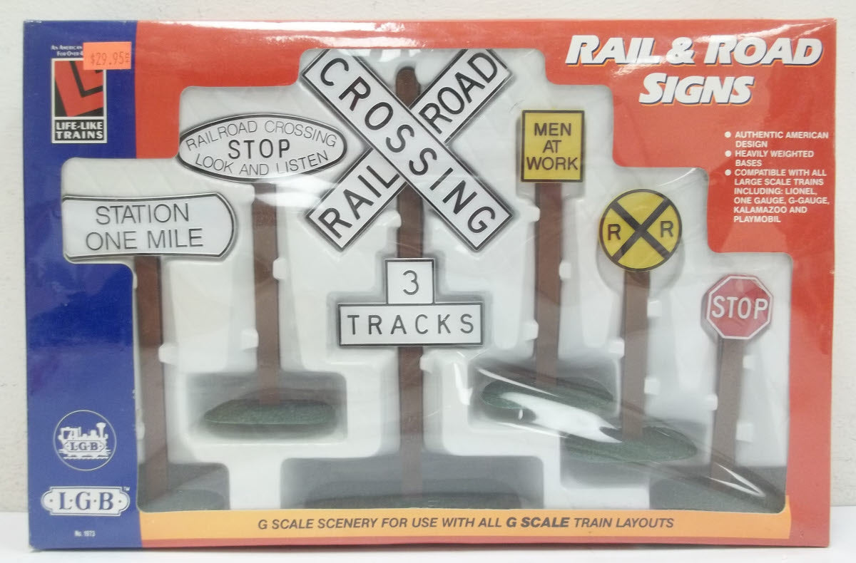 Life Like 1973 G Scale LGB Rail & Road Signs