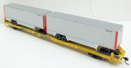 Athearn 93276 HO Trailer Train TTX 85' Flat Car #474652 W/2-40' Trailers