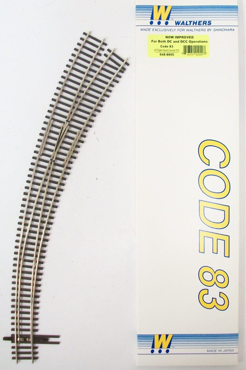 Walthers 948-895 HO Code 83 Nickel Silver #7 Right Hand Switch Turnout