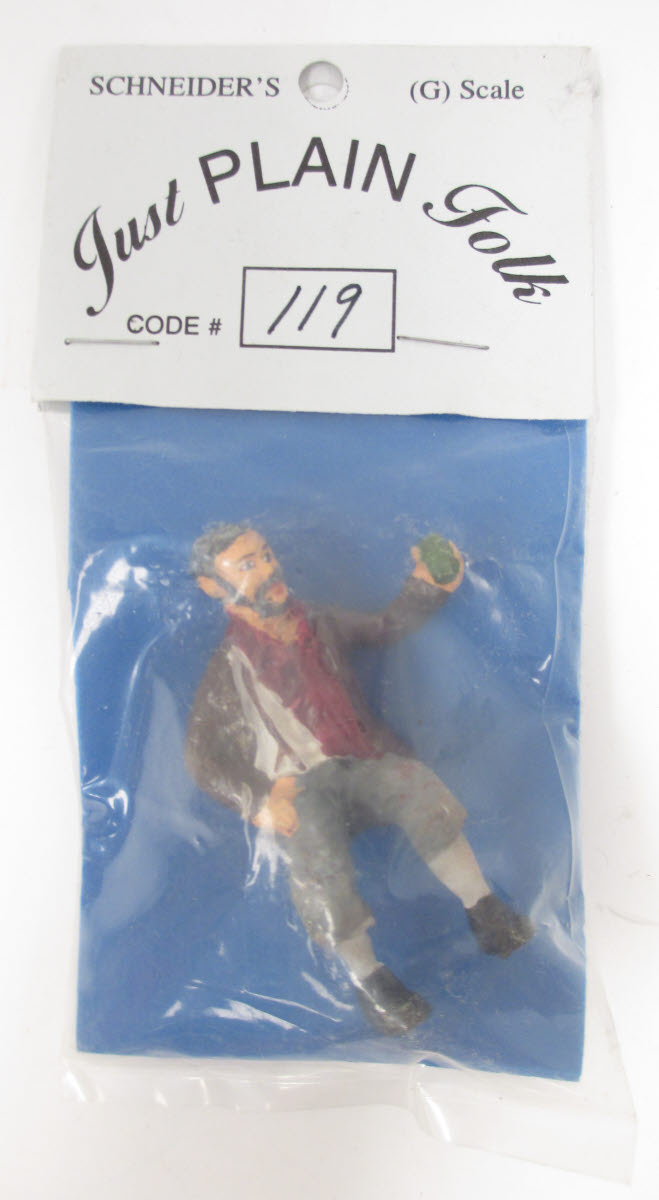 Just Plain Folk 119 Bearded Man Holding Green Cup