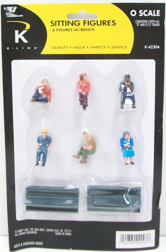 K-Line K42304 O / O-27 Scale 6 Sitting Figures With 2 Benchs