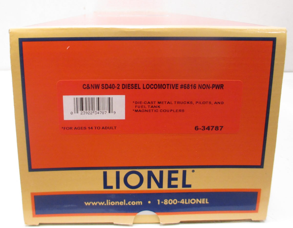 Lionel 6-34787 CNW Non-Powered SD40-2 Diesel Locomotive #6816