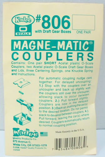 Kadee 806 O Couplers Plastic Short & Draft Gr Box for P&D Hobbies F-Units