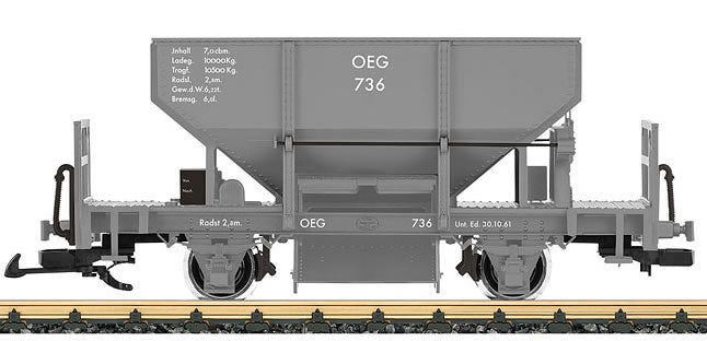 LGB 43411 G OEG Era III 2-Axle Hopper Ballast Car #736