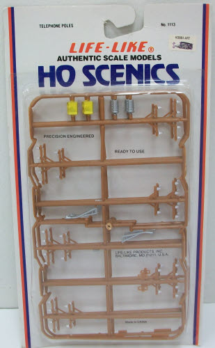 Life Like 1113 HO Scale Plastic Telephone Poles (Set of 12)