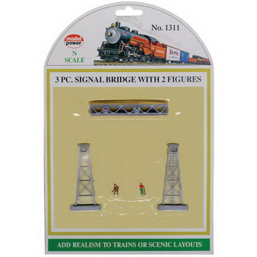 Model Power 1311N 3 Piece Signal Bridge with Two Hand Painted Figures