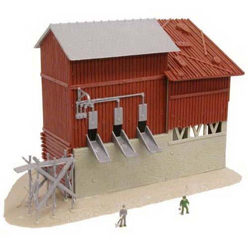 Model Power 2568 N Scale Stone & Gravel Depot Lighted W/2 Hand Painted Figures