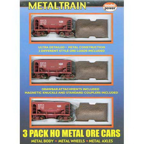 Model Power 3993 HO B&LE U-29 Metal Ore Car 3-Pack