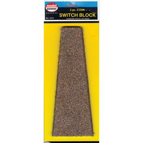 Model Power 4316 HO Switch Block Cork (Pack of 2)