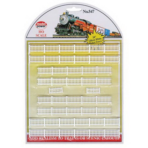 Model Power 547 HO Scale White Fences 54" / 136 cm.