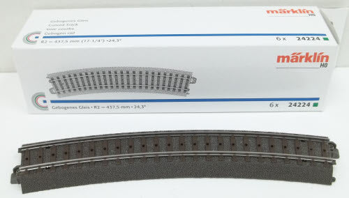 Marklin 24224 HO C Track R2 17-1/4" 24.3° Curved Track Sold By Piece
