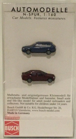 Busch 8346 N Audi Avant A4 / Mercedes C-Class Sedan (Set of 2)