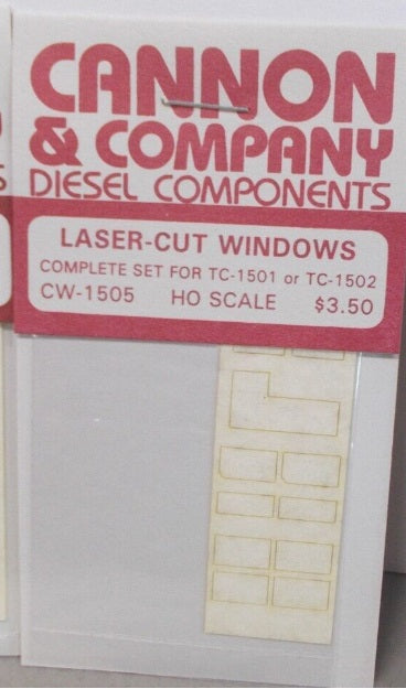 Cannon CW-1505 HO Laser-Cut Cab Windows Complete Set For TC-1501/TC-1502