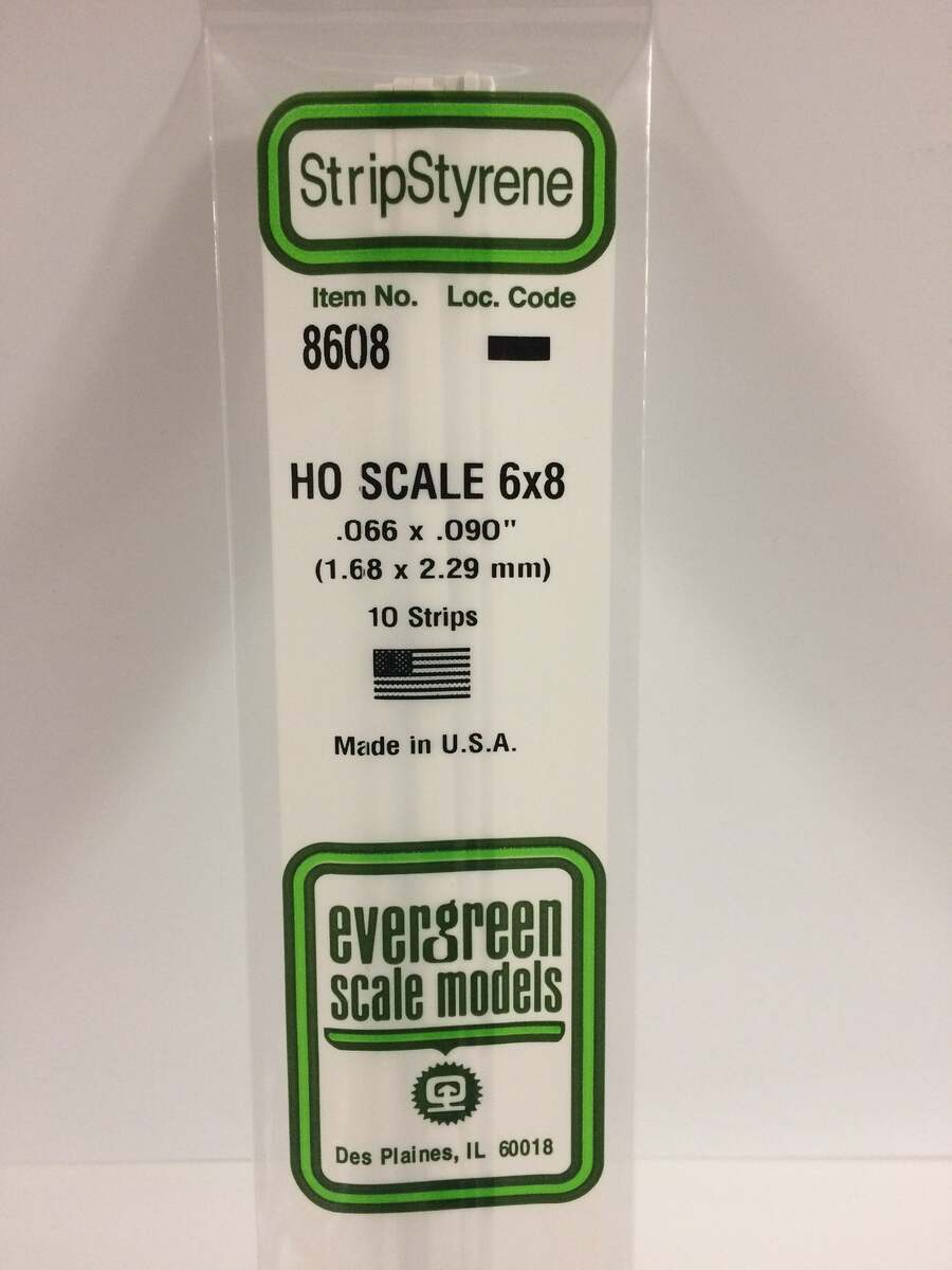 Evergreen Scale Models 8608 HO 066" x .090" x 14" Strips (Pack of 10)