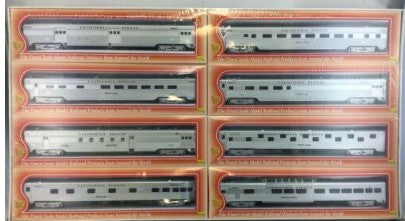 IHC 47838 HO Set of 8 WP, D&RGW, CB&Q California Zephyr HO Scale Train Cars