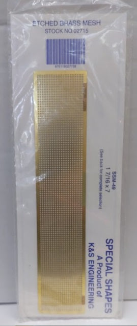 K&S 02715 Etched Brass Mesh 1 7/16 X 7 Special Shapes