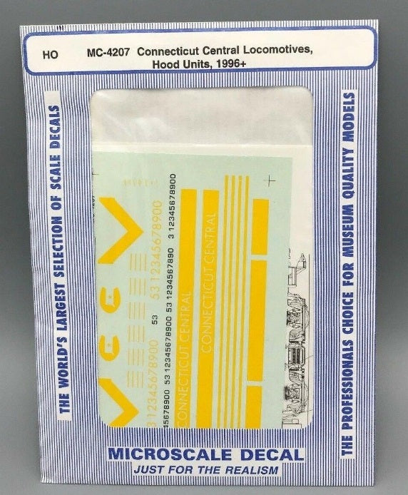 Microscale MC-4207 HO 1996+ Connecticut Central Diesels-Hood Units Decal Sheet