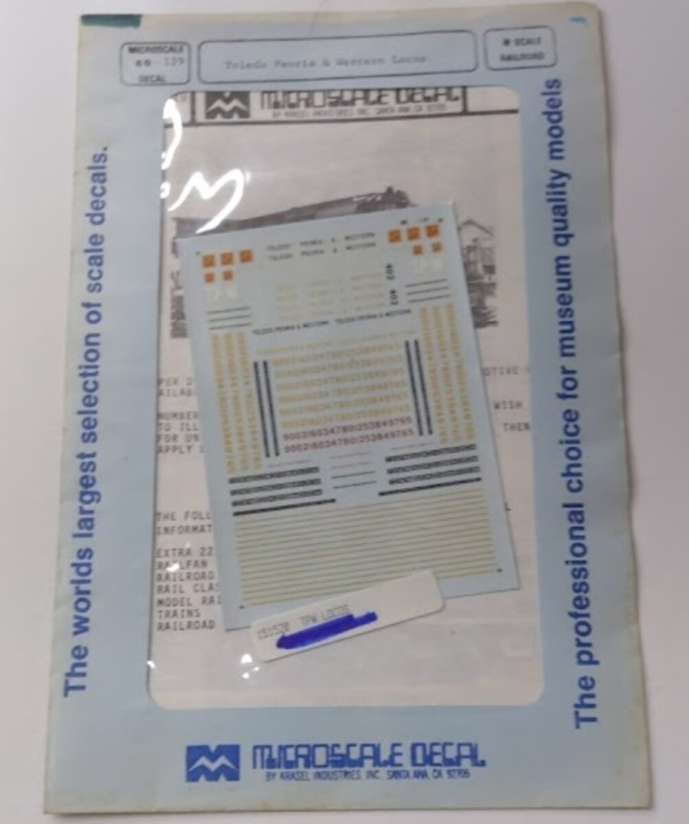 Microscale 60-129 N Toledo Peoria & Western Locos Waterslide Decal Sheet