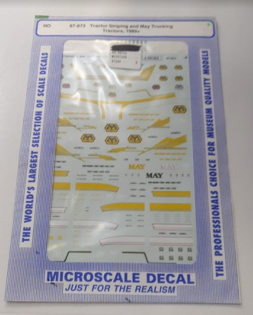 Microscale 87-873 HO 1989+ Tractor Striping & May Trucking Tractors Decal Sheet