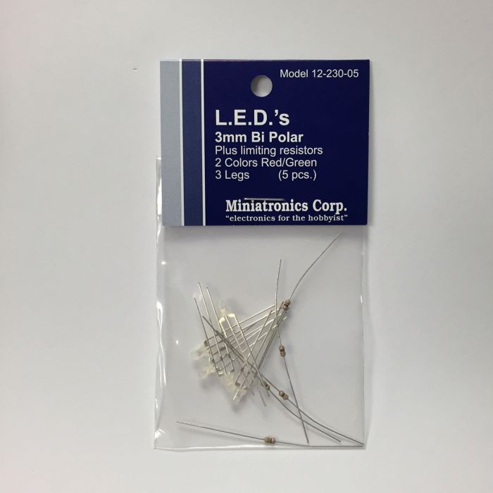 Miniatronics 12-230-05 3mm Dia. 3 Legs Red/Green Bi Polar L.E.D. (Pack of 5)