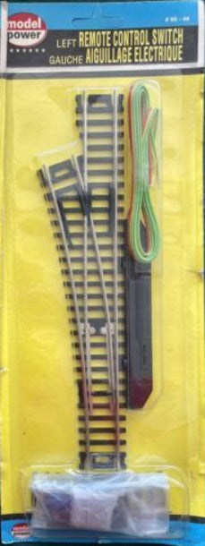 Model Power 5044 HO Nickel Silver Left Hand Remote Control Switch Turnout