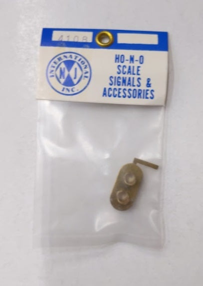 NJ International 4108 HO/N/O Brass 2-Light Disc Signal Head