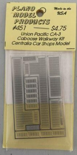 Plano Model Products 451 HO U.P. CA-3 Caboose Walkways W/End Platforms Kit