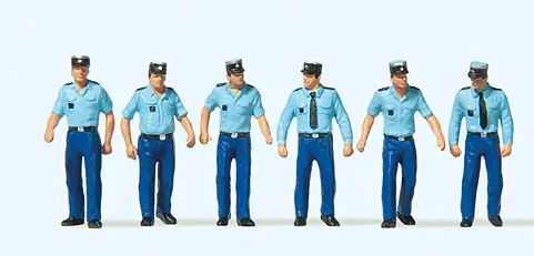 Preiser 10341 HO Walking French Policemen Figures (Set of 6)