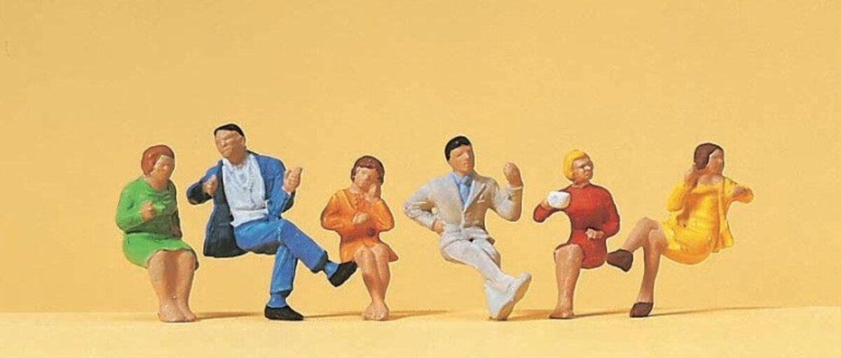Preiser 14103 HO Seated Persons Figures (Set of 6)