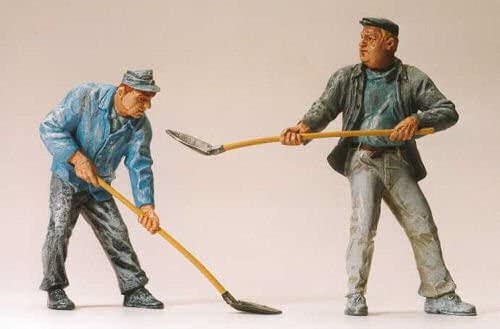 Preiser 63062 G Construction Workers Figures with Shovels (Set of 2)