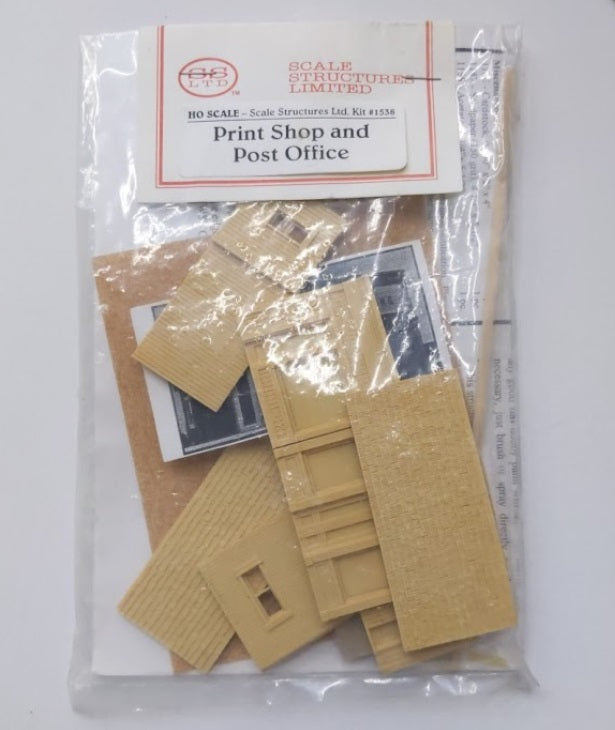 Scale Structures 1538 Print Shop & Post Office Building Kit
