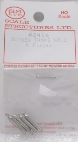 Scale Structures 2416 HO Scale Oxygen Tanks No. 2 (Pack of 4)