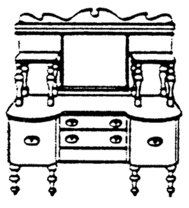 HO Scale Dining Room Highboy White Metal Kit