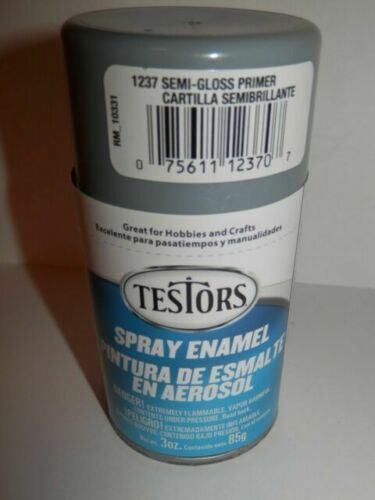 Testors 1237 Flat Gray Semi Gloss Primer 3 Oz. Spray Paint Can  Trainz