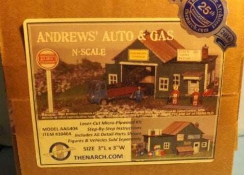 The N Scale Architect 10404 Andrew's Auto & Gas Building Kit