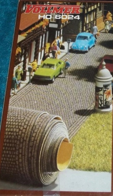 Vollmer 6024 HO Cobblestone Foil 2 m. Length x8 cm Width Textured Styrene Sheet