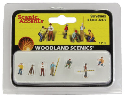 Woodland Scenics A2175 N Scale Scenic Accents Surveyor Figures (Set of 7)