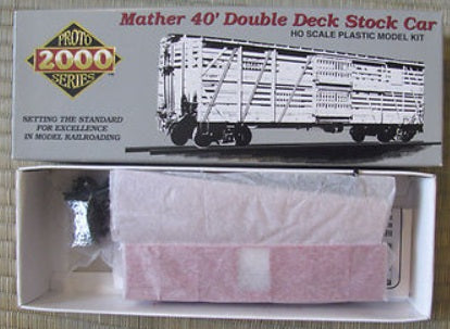 Proto 2000 50124 HO C B & Q Mather 40' Double Deck Stock Car Kit