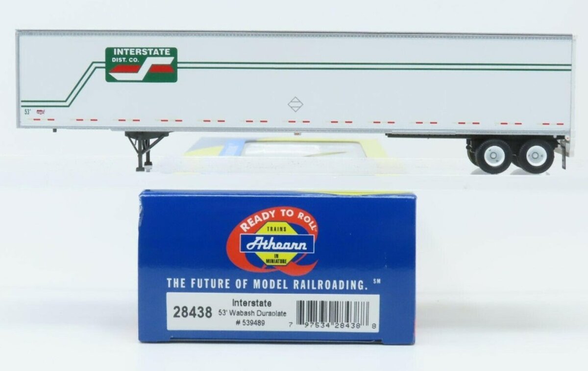 Athearn 28438 HO RTR Interstate 53' Wabash Trailer Duraplate # 539489