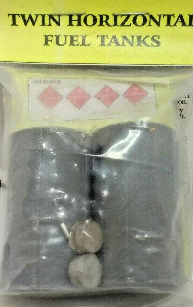 Bar Mills 02003 HO Twin Horizontal Fuel Tank Unpainted Kit (Set of 2)