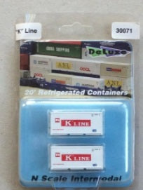 Deluxe Innovations 30071 N K-Line 20' Reefer Container (Pack of 2)