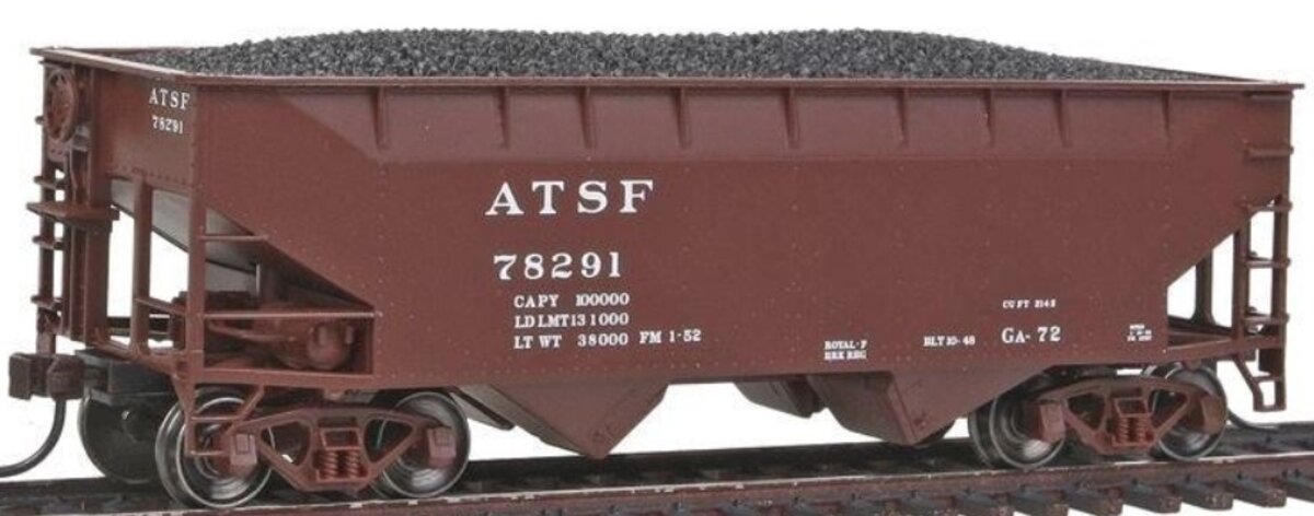 Atlas 20002491 HO 2-Bay Offset Hopper Flat End Santa Fe Road #78291 Trainman