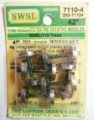Northwest Short Line 7110-4 HO 42"/110 Blunt Axle NS Wheelset (Pack of 4)