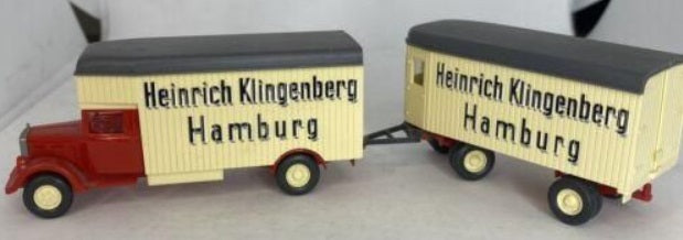 Wiking 845 HO Heinrich Klingenberg Hamburg Mercedes-Benz L 2500 Mobel Lastzug