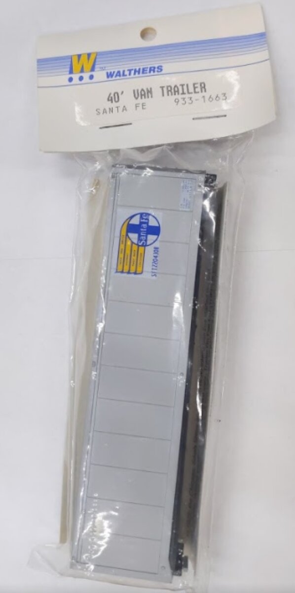 Walthers 933-1663 HO Santa Fe 40’ Van Trailer Kit