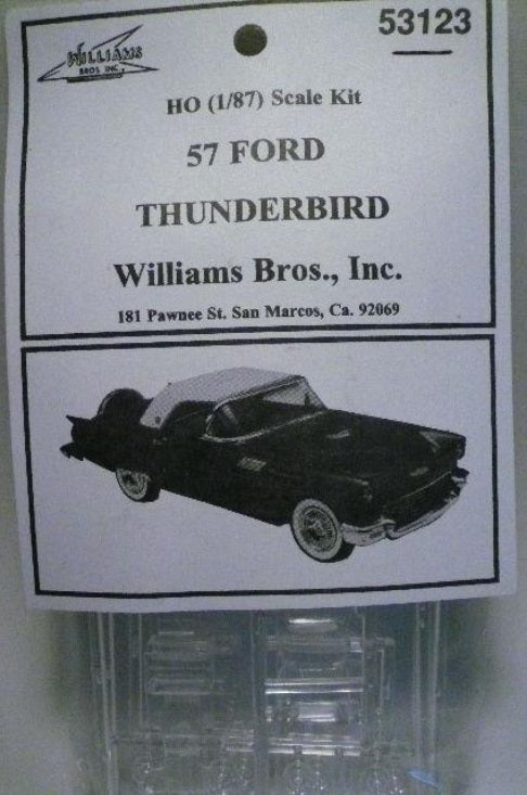 Williams Brothers 53123 HO 57 Ford Thunderbird Plastic Kit