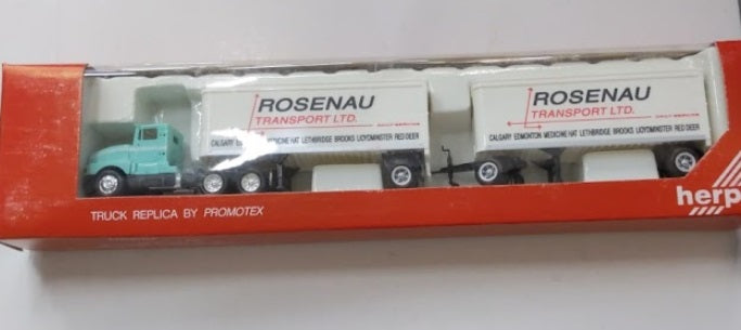 Herpa 6130 1:87 T600 Rosenau Transport Tractor w/Doubles Trailers