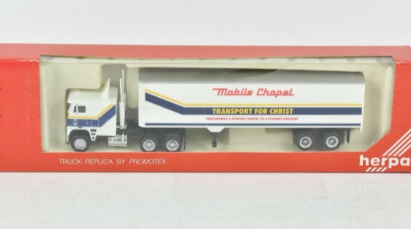 Herpa 6191 HO By Promotex Mobile Chapel Freightliner Tractor Trailer