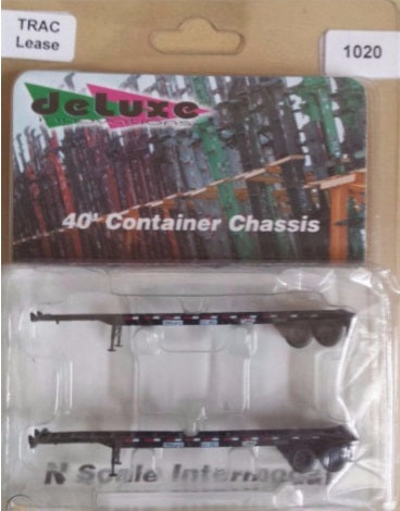 Deluxe Innovations 1020 1:160 N Trac Lease 40' Container Chassis (Pack of 2)